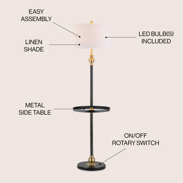 Evans 61" Metal LED End Table Floor Lamp - JONATHAN Y